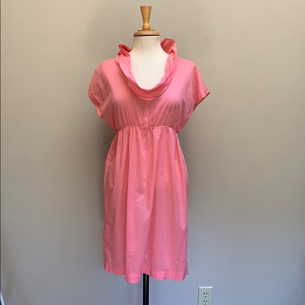 Cute cotton cowl neck shirt sleeve dress